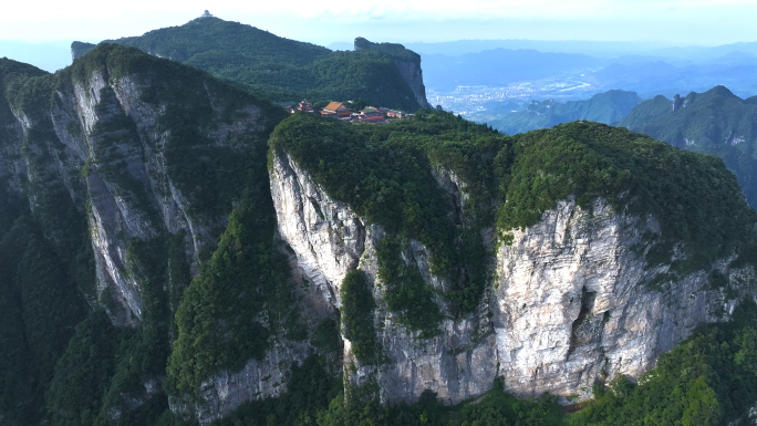 湖南张家界天门山航拍延时