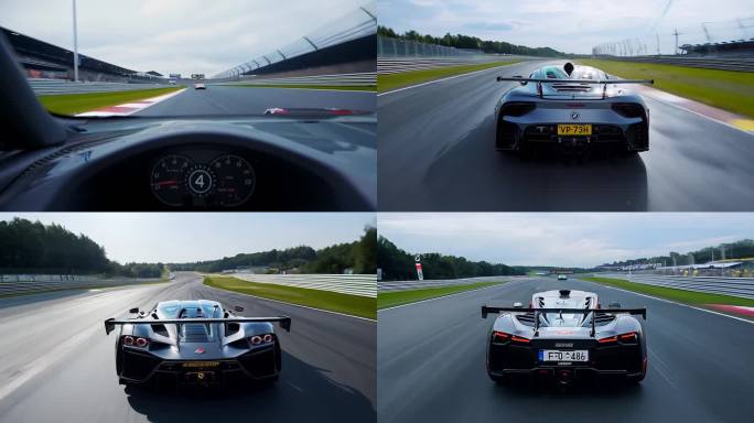赛道上行驶的跑车