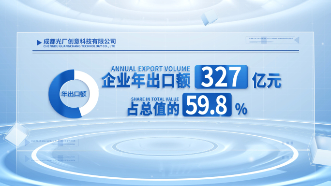 简洁科技企业数据文字包装展示