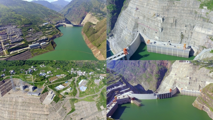 4K航拍凉山彝族自治州宁南县白鹤滩水电站
