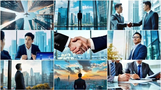 商务商务人士商务签约商务合作商务谈判握手