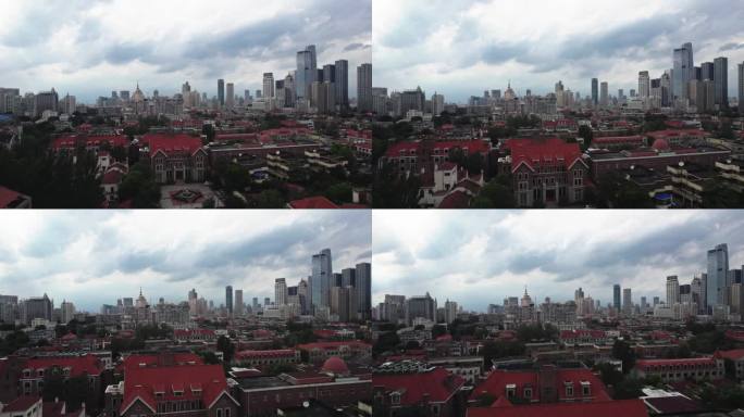 天津五大道文化旅游景区城市建筑风光航拍