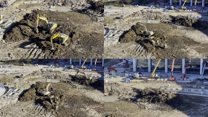 建筑工地 挖掘机