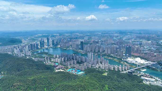 4K航拍长沙湘江新区梅溪湖全景2