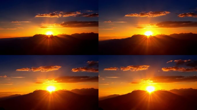 新的一天太阳升起阳光照射