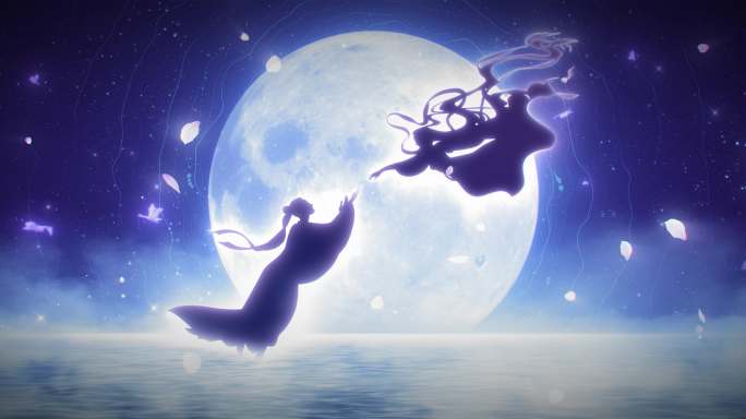 大屏星空夜晚背景七夕