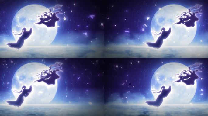 大屏星空夜晚背景七夕
