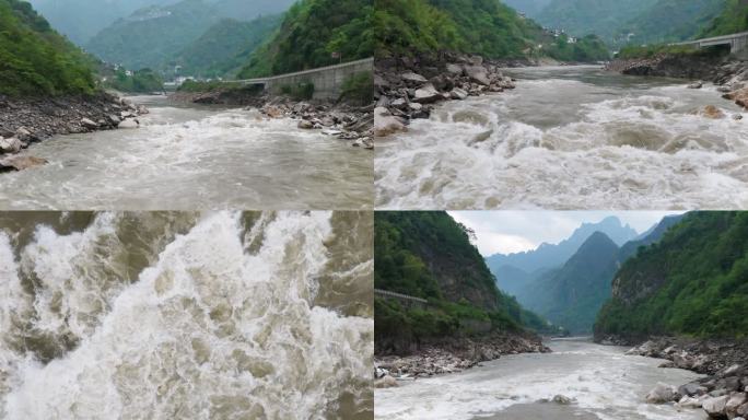 云南怒江湍急水流4k