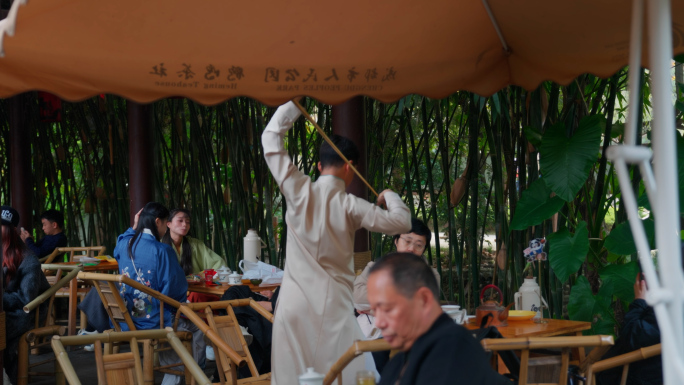 公园喝茶 鹤鸣茶馆 人民公园茶馆 盖碗茶