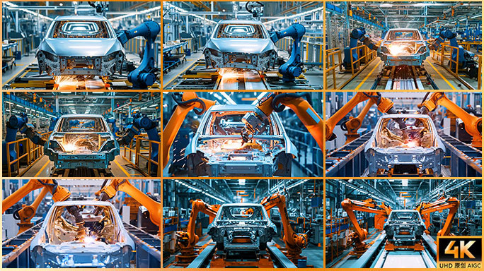 现代汽车生产线 汽车工业 新能源车企车间