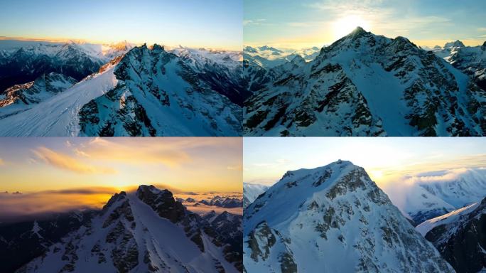 雪山大山高山日出日落