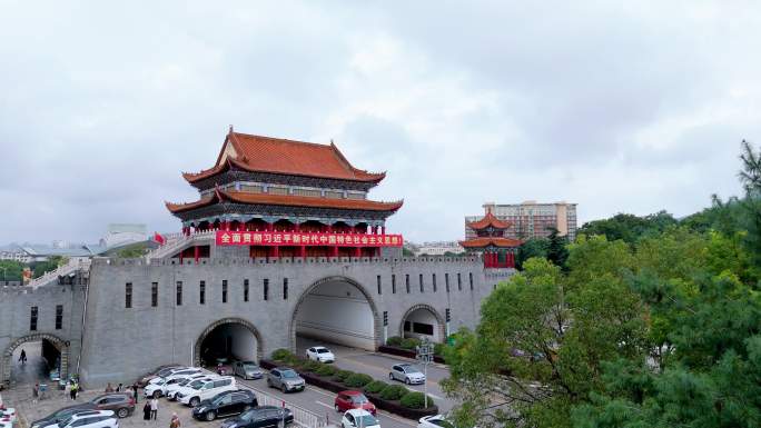 云南曲靖 南城门楼 楼台广场 城市地标