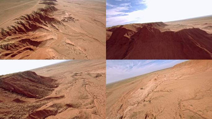 高空俯冲戈壁滩火焰山