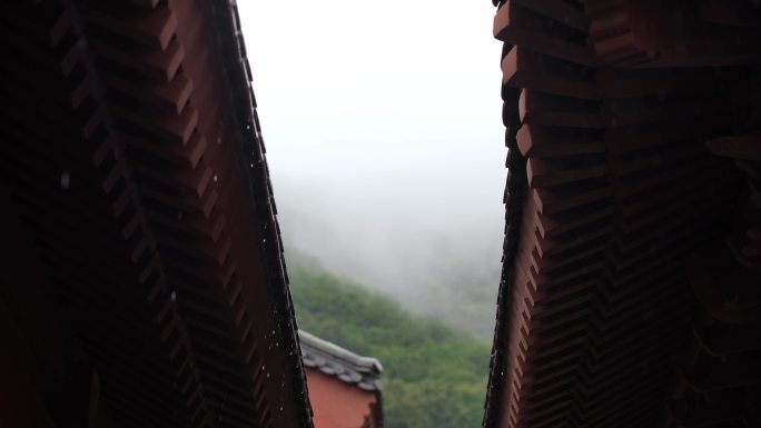 下雨屋檐下雨雨水惊蛰清明大暑禅意古风空境