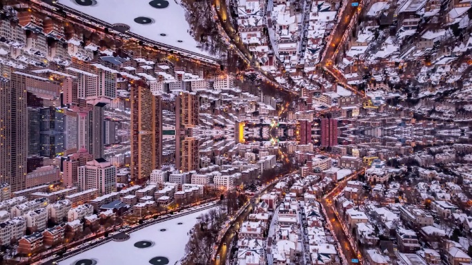 盗梦空间 大连钢铁森林春德街雪景