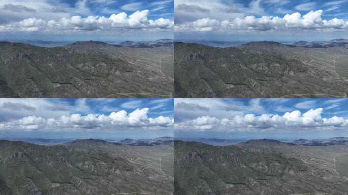 航拍新疆赛里木湖风景区北麓山坡夏季风景