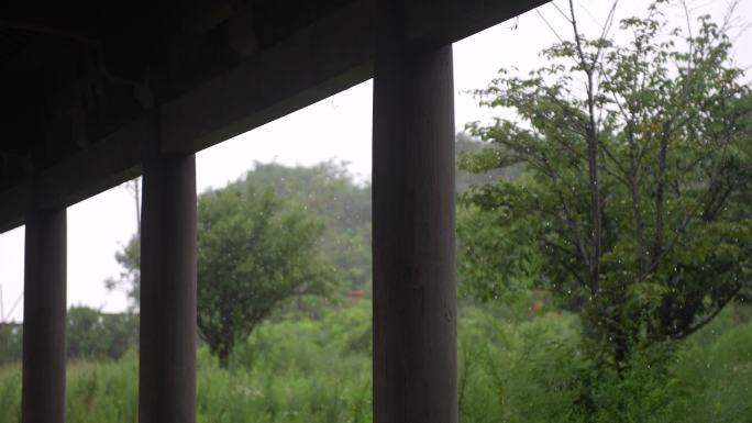 下雨屋檐下雨雨水惊蛰清明大暑禅意古风空境