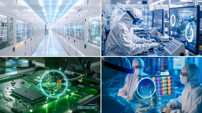 科技制造智能工厂工业车间高科技科研人才