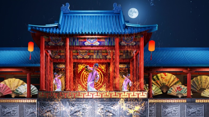 古装 戏台 唱戏 戏剧 戏子 视频素材