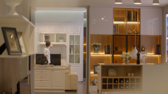 房屋装修 厨房客厅样板间 细节展示