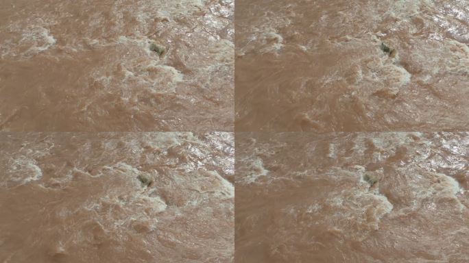 洪水黄色的水洪水滔天水花翻滚素材