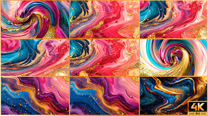 炫彩背景 水彩水粉颜料 油画颜料抽象艺术