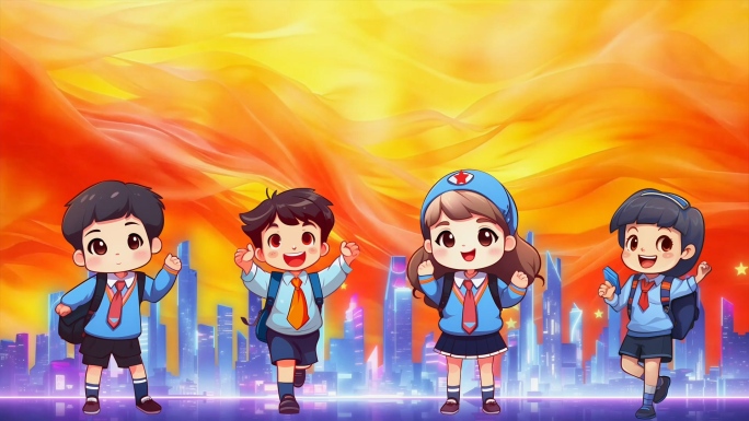 卡通少儿歌颂祖国LED大屏