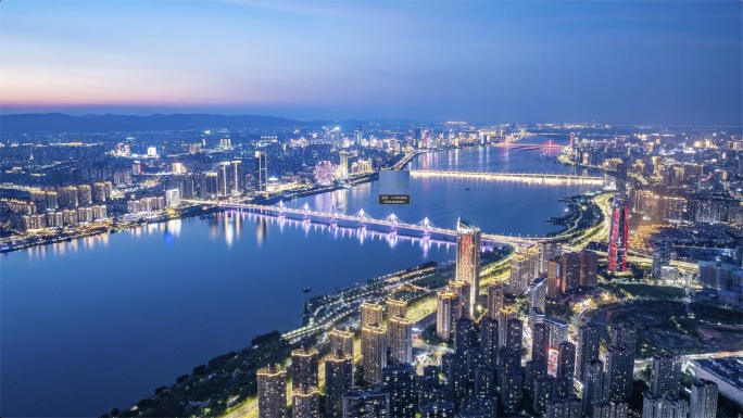 南昌城市夜景航拍延时合集