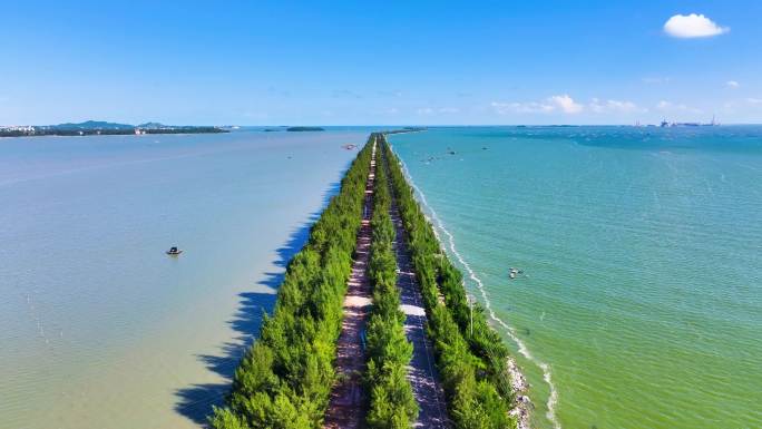 广西钦州 最美海上公路 三墩公路