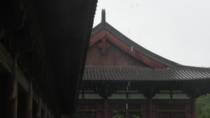 下雨屋檐下雨雨水惊蛰清明大暑禅意古风空境