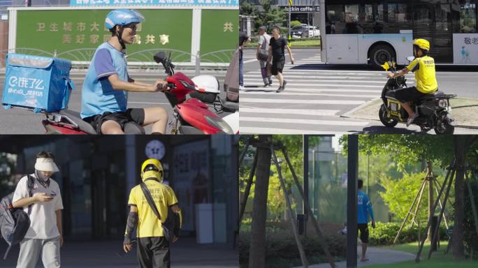 美团饿了么快递骑手城市外卖奋斗外卖小哥