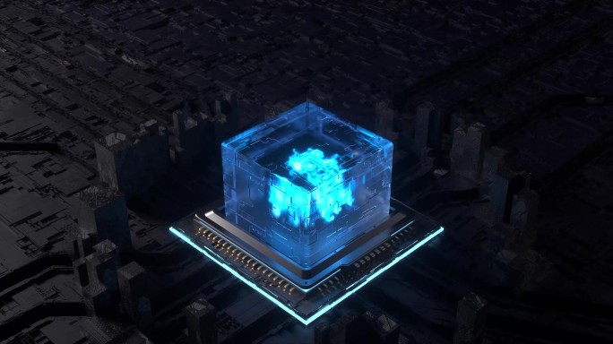智能高科技大数据芯片穿梭动画工程