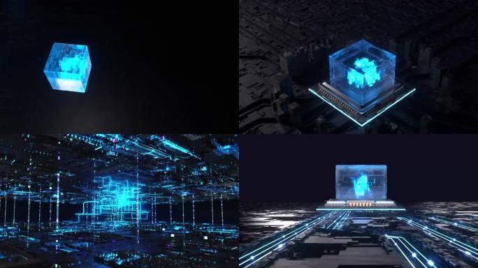 智能高科技大数据芯片穿梭动画工程