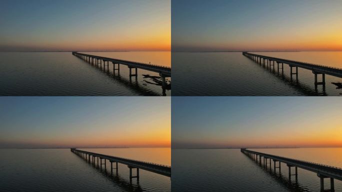 航拍宿松黄湖大桥