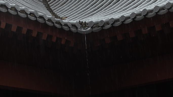下雨屋檐下雨雨水惊蛰清明大暑禅意古风空境