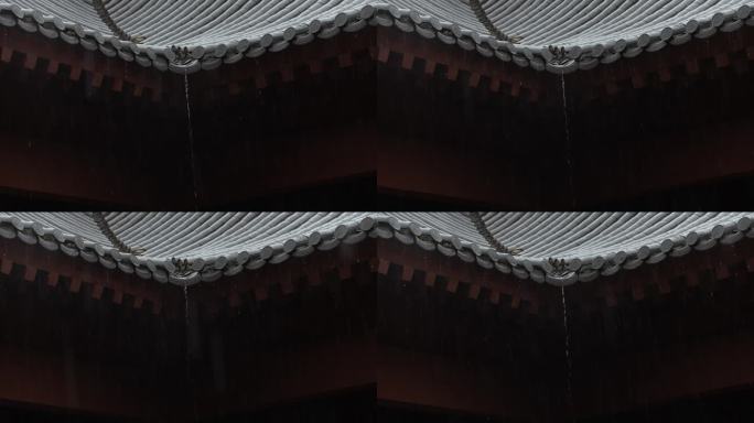 下雨屋檐下雨雨水惊蛰清明大暑禅意古风空境