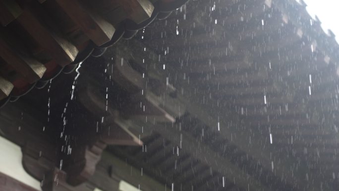 下雨屋檐下雨雨水惊蛰清明大暑禅意古风空境