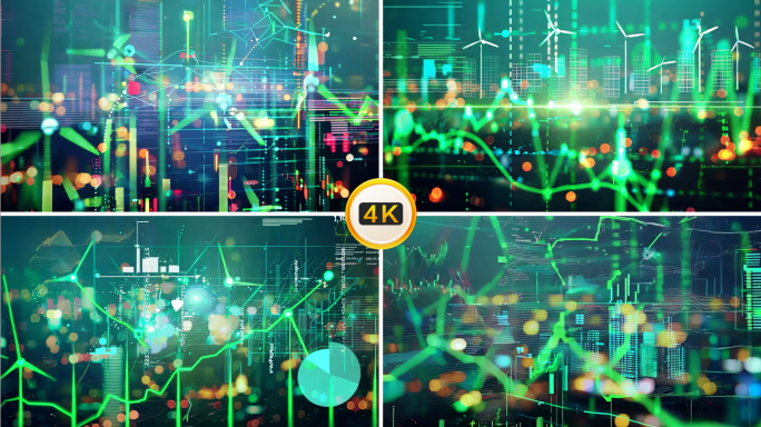 绿色 符号 风车 数据 股票 绿色能源