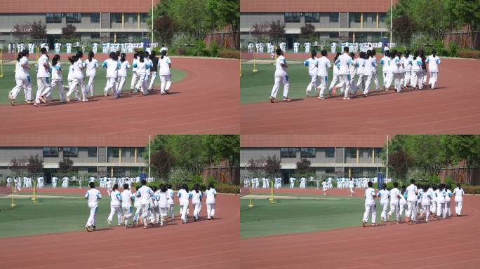 中学生学校体育场锻炼