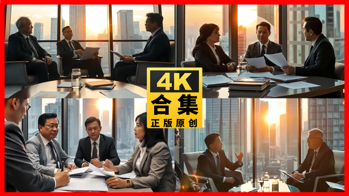 高端商务精英人士金融国际合作交流开会讨论