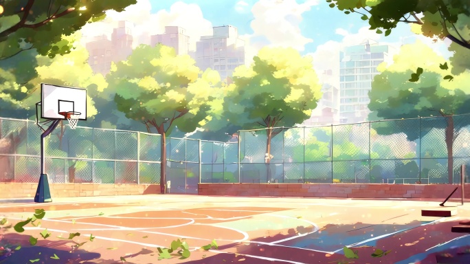 8K手绘卡通操场舞台大屏