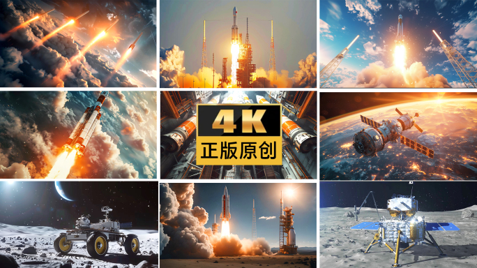 火箭点火发射 大国重器 中国空间站 嫦娥