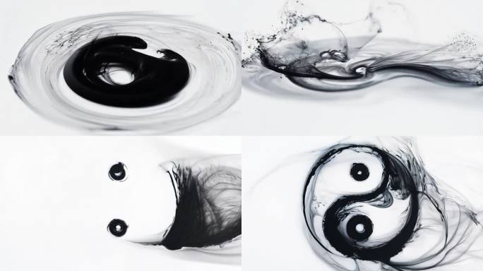 水墨漩涡太极