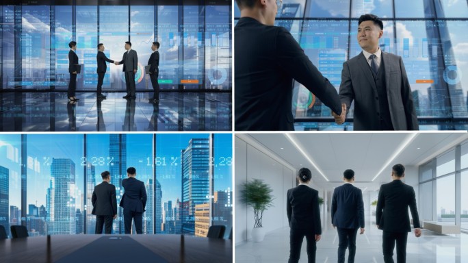 高端商务合作 科技商务办公 金融股票K线
