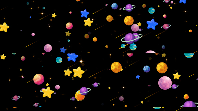 8k卡通星空星球背景