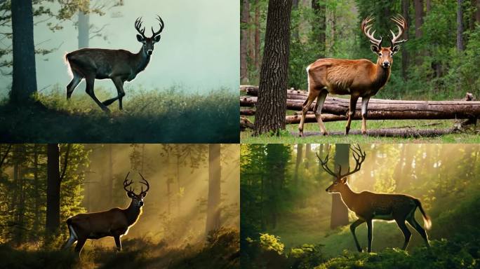 森林里的梅花鹿 4K