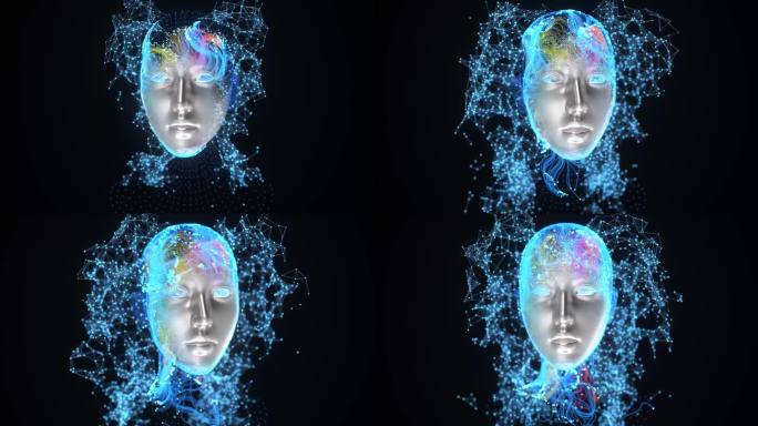 HD科技感智慧大脑数字人对话人工智能头像