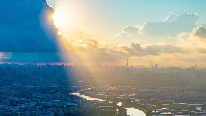 广州日出大景延时 广州大景 广佛同城