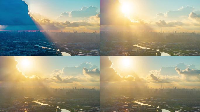 广州日出大景延时 广州大景 广佛同城
