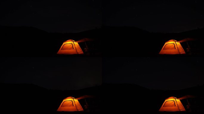 山顶露营起风星空